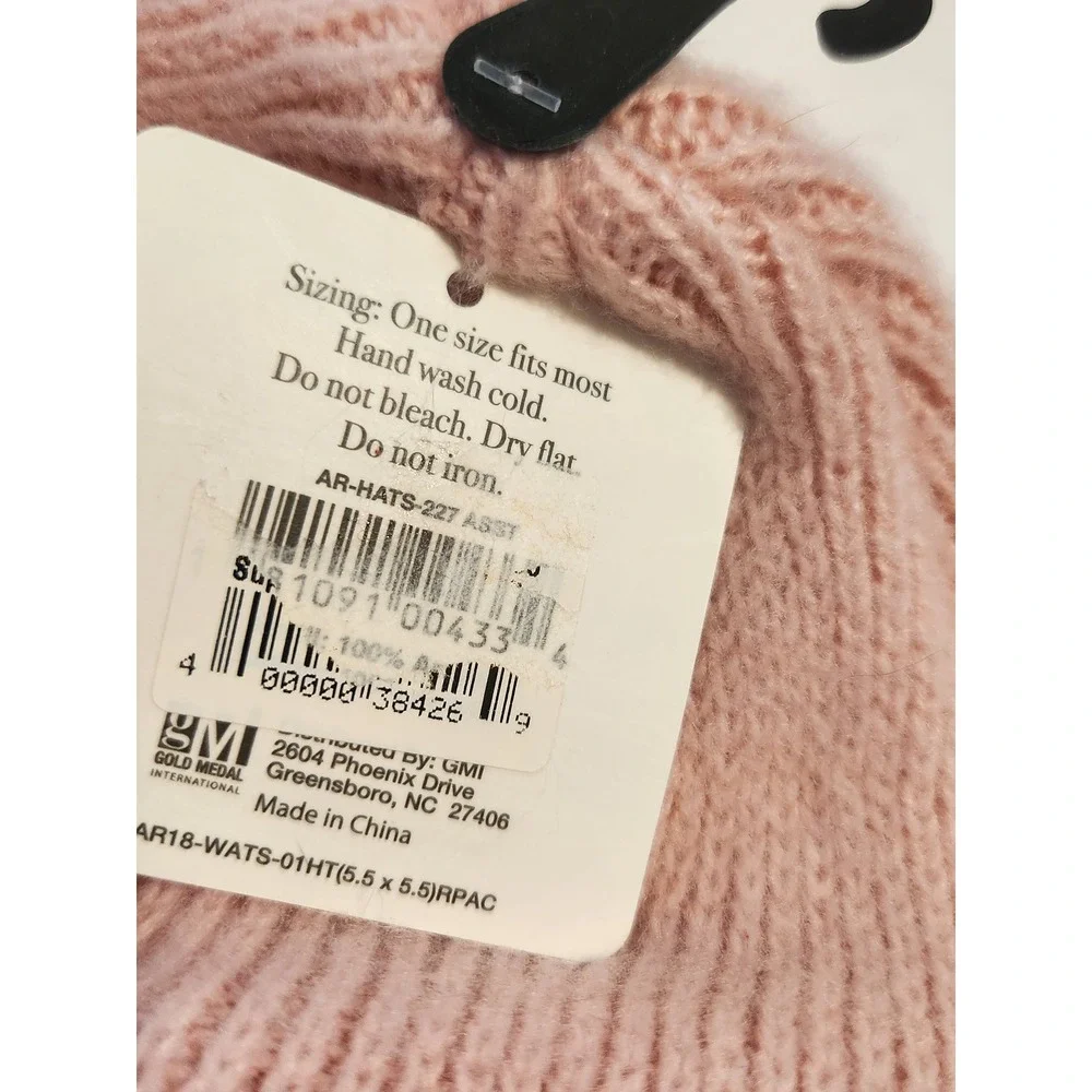 Alexa‎ Rose Womens Ribbed Knit Cuffed Beanie Hat Blush Pink One Size
